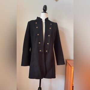 Tommy Hilfiger Black Military Style Coat – Gold Buttons – Size M